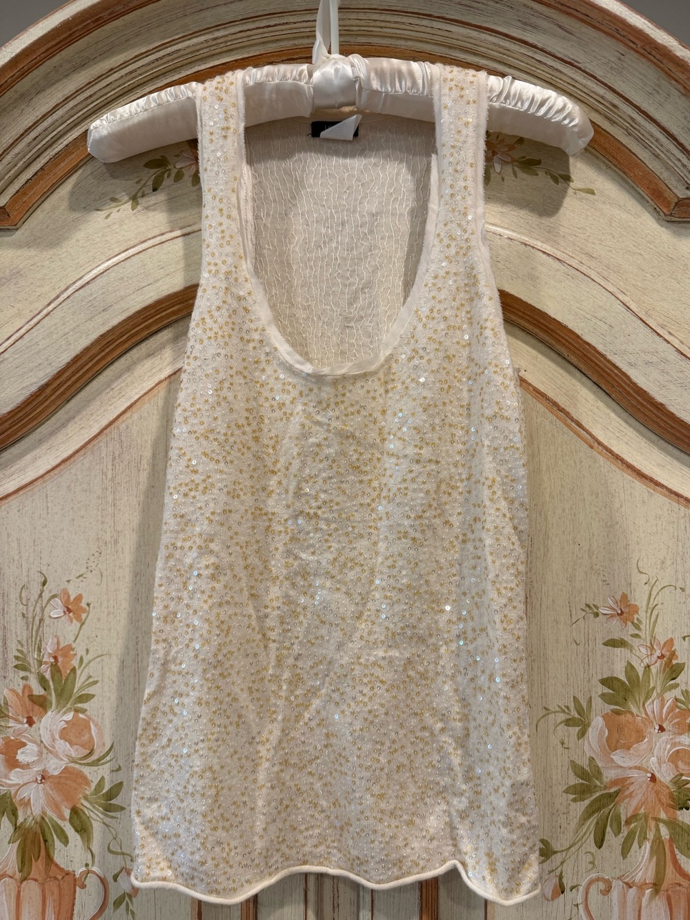 J.Crew cream sequin knit wool sweater tank size XS - Picture 9 of 13